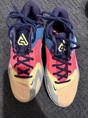 Nike Multicolor Men's Running Sneakers - Navy, Coral, Pale Yellow